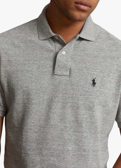 Ralph Lauren Slim fit polo met logoborduring  - detail 3 canterbury heather / grijs