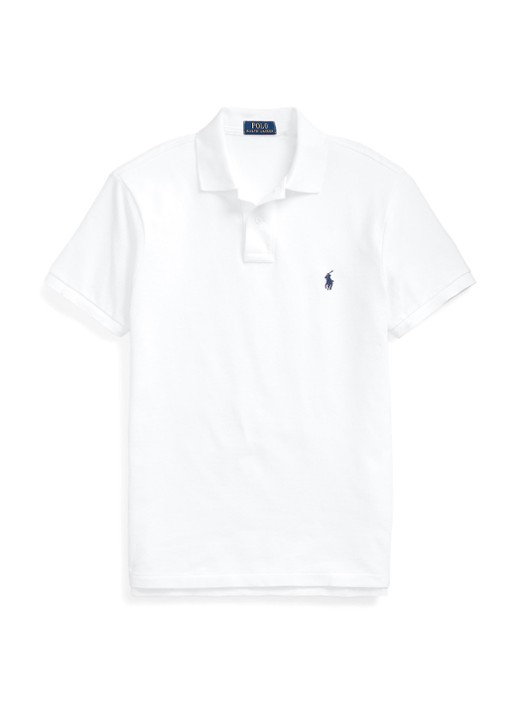 Ralph Lauren Slim fit polo met logoborduring  - voorkant 3 white / wit