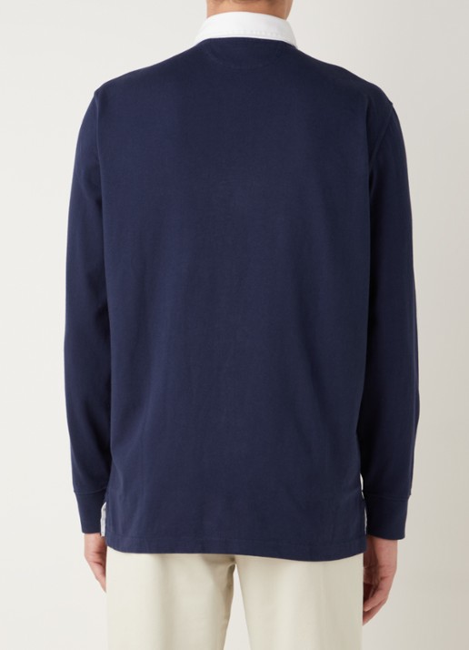 Ralph Lauren Slim fit polo van katoen met lange mouw - achterkant cruise navy / donkerblauw
