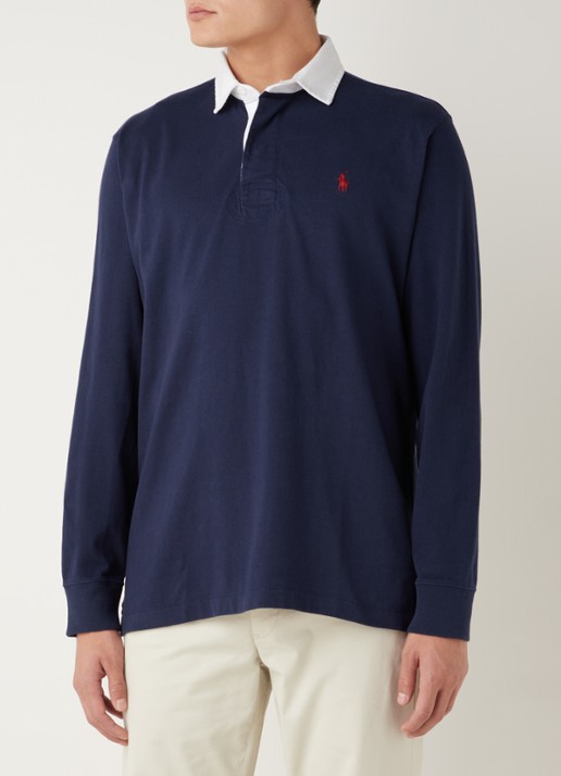 Ralph Lauren Slim fit polo van katoen met lange mouw - detail 3 cruise navy / donkerblauw