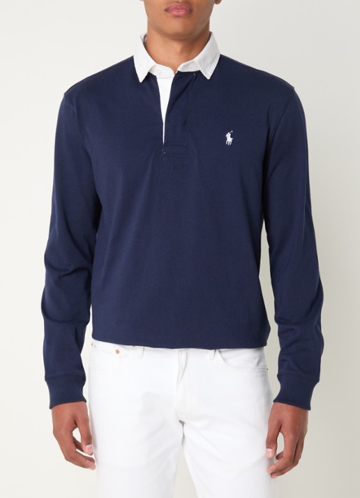 Ralph Lauren Slim fit polo van katoen met lange mouw - detail 4 cruise navy / donkerblauw