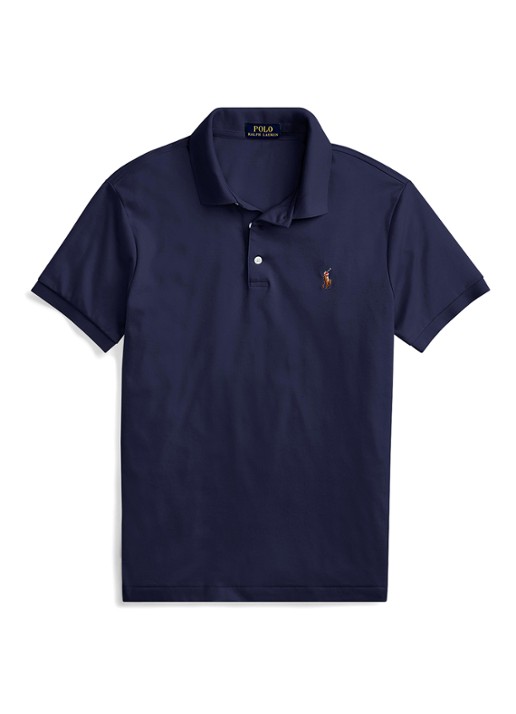 Ralph Lauren Slim fit polo van katoen - voorkant refined navy / donkerblauw