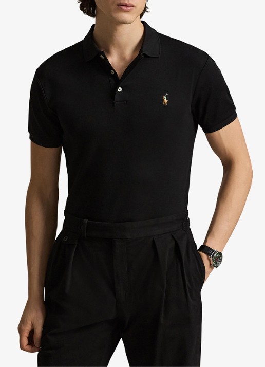 Ralph Lauren Slim fit polo van katoen - detail 4 polo black / zwart