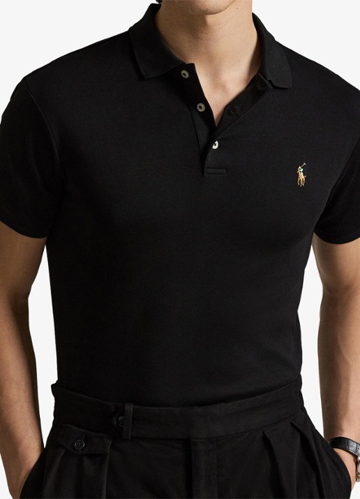 Ralph Lauren Slim fit polo van katoen - detail 5 polo black / zwart