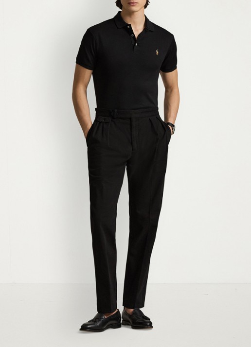 Ralph Lauren Slim fit polo van katoen - voorkant 3 polo black / zwart
