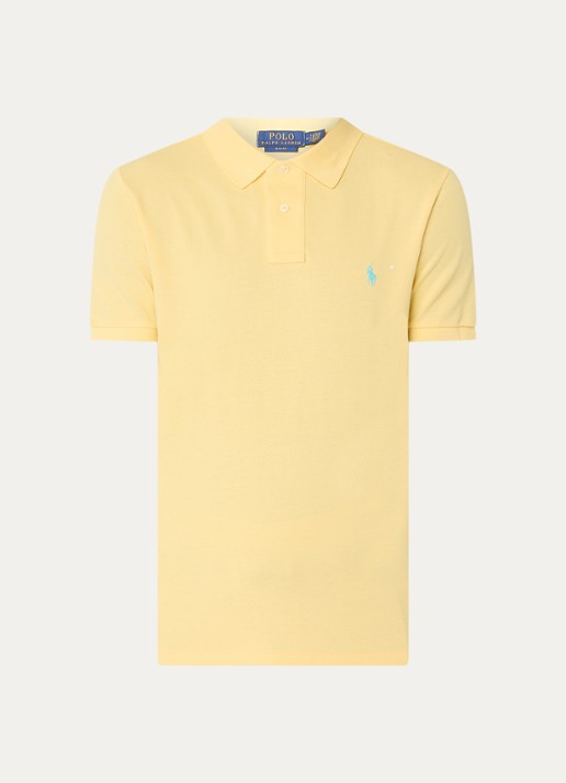 Ralph Lauren Slim fit polo van piqué katoen - voorkant 2 corn geel / geel