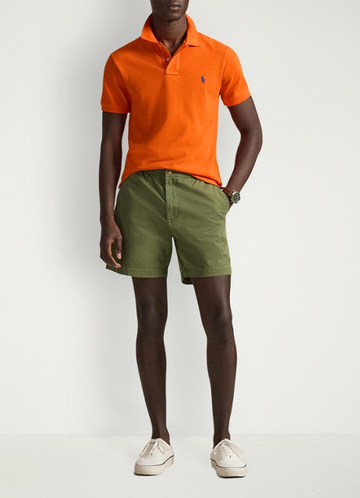 Ralph Lauren Slim fit polo van piqué katoen - voorkant 2 sailing orange / oranje