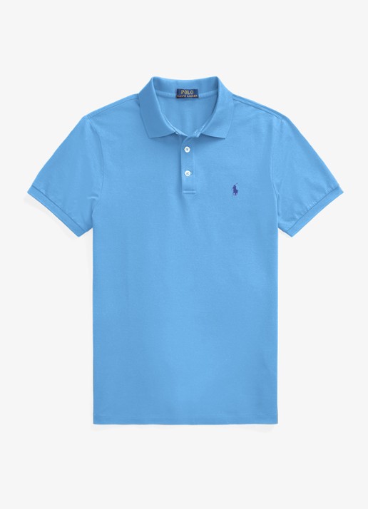 Ralph Lauren Slim fit polo van piqué katoen - voorkant 2 harbor island blue/c7998