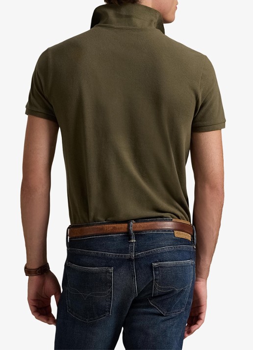 Ralph Lauren Slim fit polo van piqué katoen - achterkant 3 canopy olive / groen