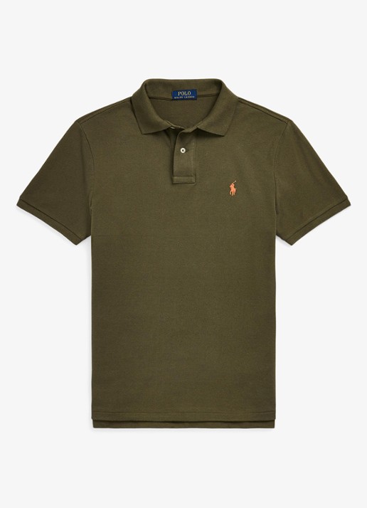 Ralph Lauren Slim fit polo van piqué katoen - voorkant 4 canopy olive / groen