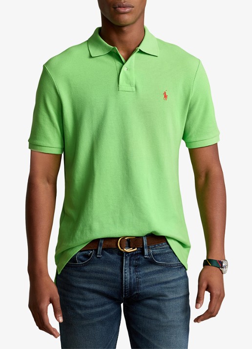 Ralph Lauren Slim fit polo van piqué katoen - detail 2 kiwi lime/c3867
