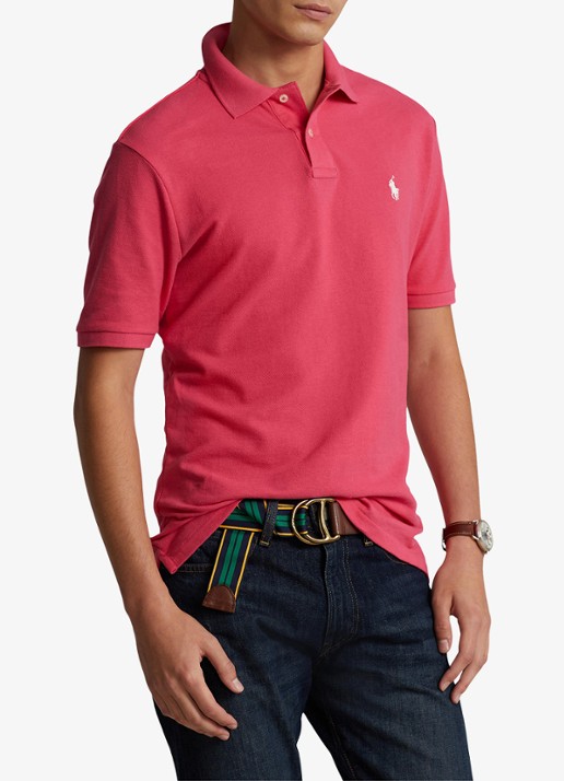 Ralph Lauren Slim fit polo van piqué katoen - detail hot pink/c2740-3ebd