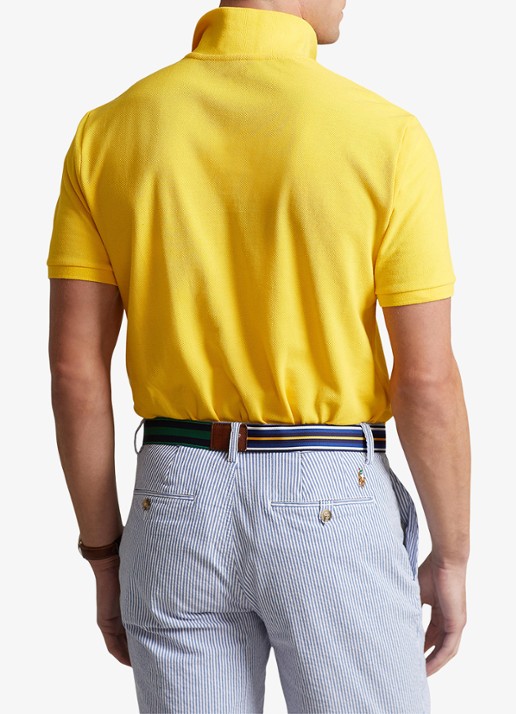 Ralph Lauren Slim fit polo van piqué katoen - achterkant yellowfin/c7370-3ebq