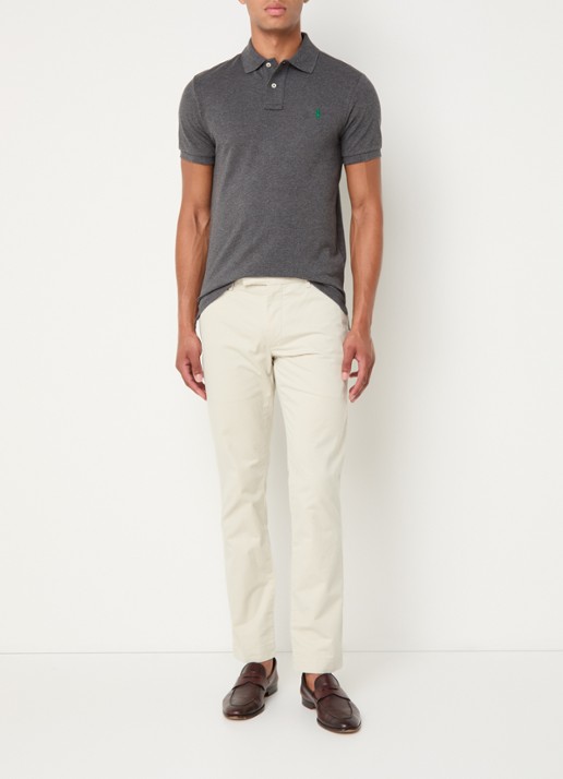 Ralph Lauren Slim fit polo van piqué katoen - voorkant 2 barclay heather / donkergrijs