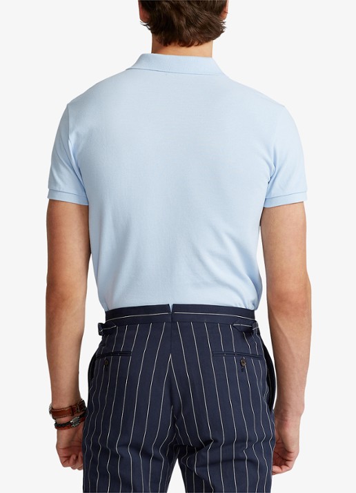 Ralph Lauren Slim fit polo van piqué katoen - achterkant office blue/c1750-3ebj