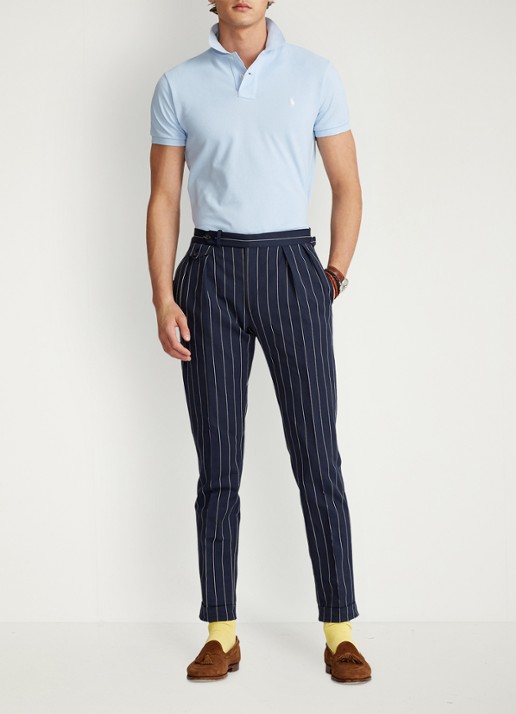 Ralph Lauren Slim fit polo van piqué katoen - voorkant 8 office blue/c1750-3ebj