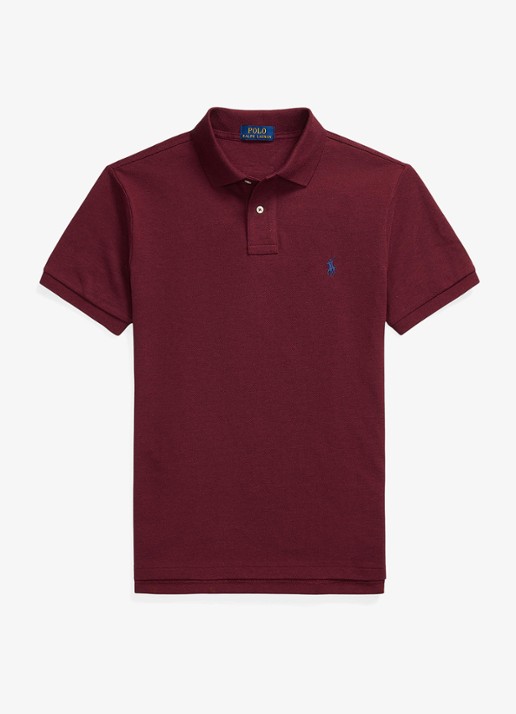 Ralph Lauren Slim fit polo van piqué katoen - voorkant spring wine heather/c7996-3t06