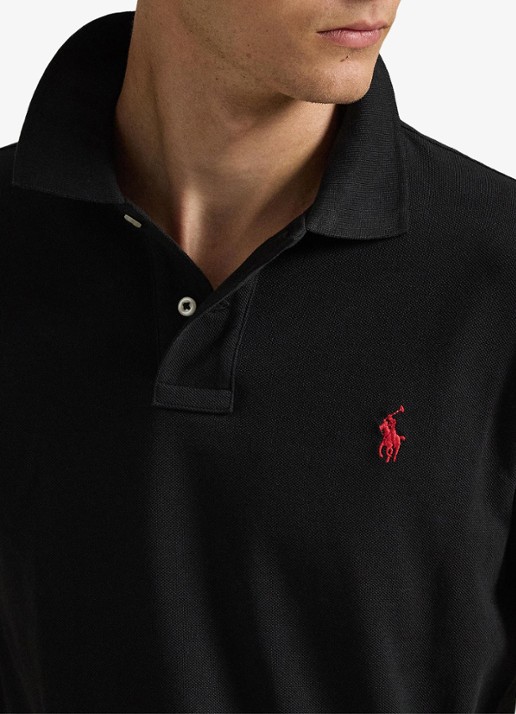 Ralph Lauren Slim fit polo van piqué katoen - detail 6 polo black/c3870