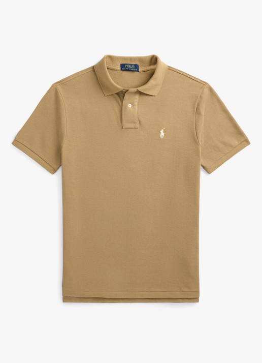 Ralph Lauren Slim fit polo van piqué katoen - voorkant 4 cafe tan / beige