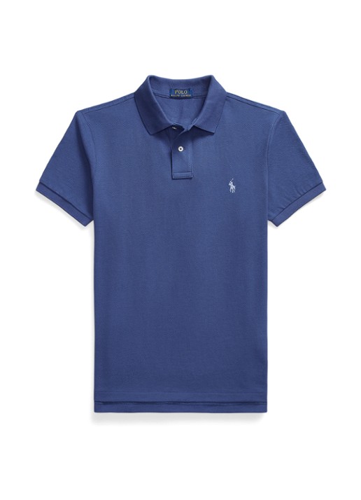 Ralph Lauren Slim fit polo van piqué katoen - voorkant old royal / royalblauw