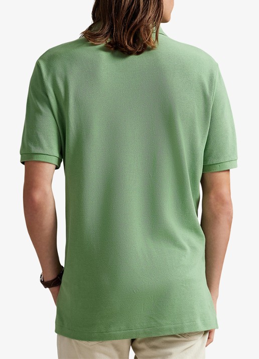 Ralph Lauren Slim fit polo van piqué katoen - achterkant 5 outback green / groen