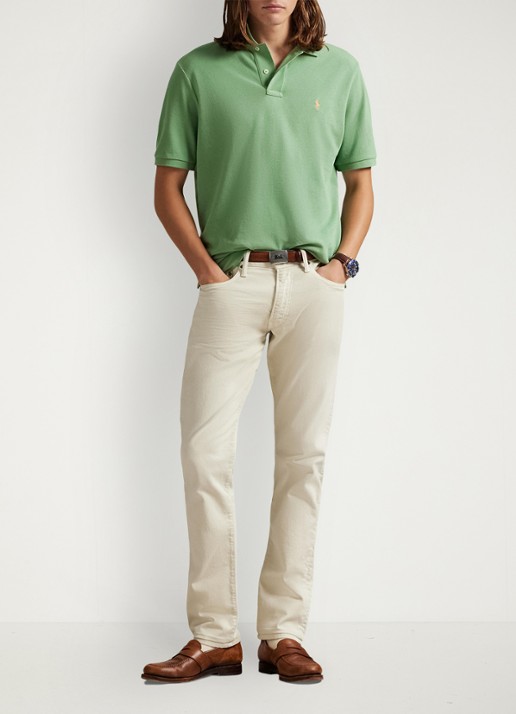 Ralph Lauren Slim fit polo van piqué katoen - voorkant 2 outback green / groen