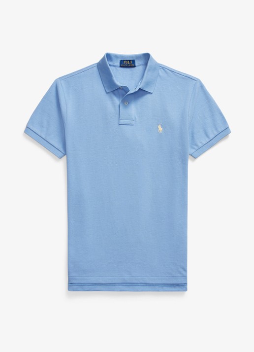 Ralph Lauren Slim fit polo van piqué katoen - voorkant 3 bristol blue / blauw