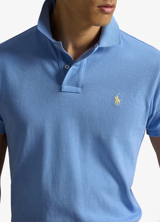 Ralph Lauren Slim fit polo van piqué katoen - detail 8 bristol blue / blauw