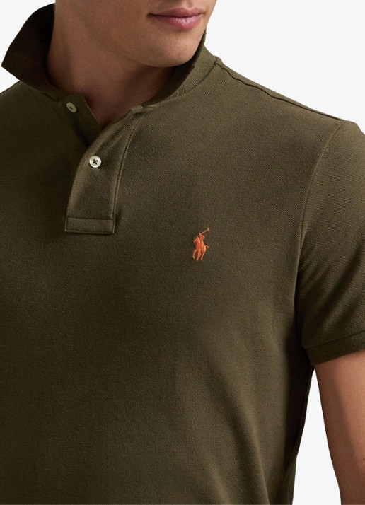 Ralph Lauren Slim fit polo van piqué katoen - detail 5 canopy olive