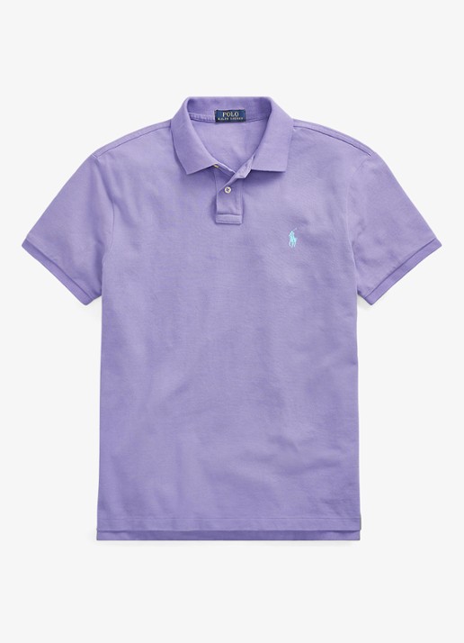 Ralph Lauren Slim fit polo van piqué katoen - voorkant cactus purple/c6103-3el6
