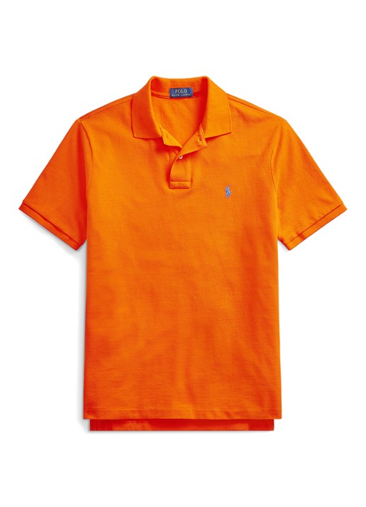 Ralph Lauren Slim fit polo van piqué katoen - voorkant 2 sailing orange
