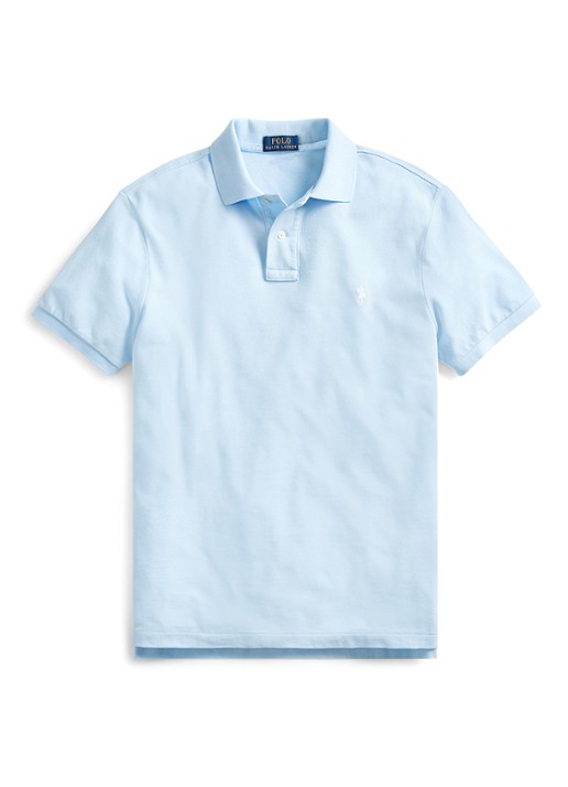 Ralph Lauren Slim fit polo van piqué katoen - voorkant 9 office blue/c1750-3ebj