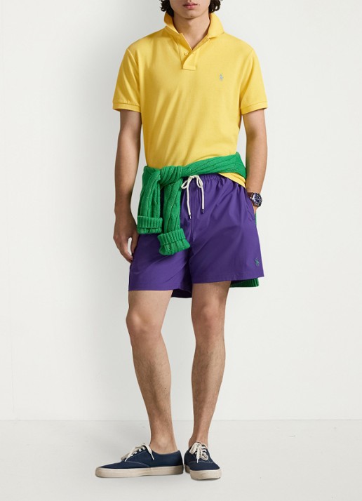 Ralph Lauren Slim fit polo van piqué katoen - voorkant 2 sunfish yellow/c7109-zxvx