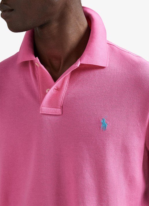Ralph Lauren Slim fit polo van piqué katoen - detail 5 baja pink/c6995-zyvc