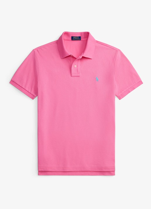 Ralph Lauren Slim fit polo van piqué katoen - voorkant baja pink/c6995-zyvc
