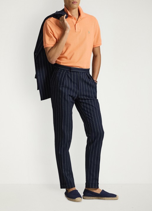 Ralph Lauren Slim fit polo van piqué katoen - detail 3 pompano orange/c5566-47x1