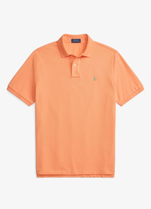 Ralph Lauren Slim fit polo van piqué katoen - voorkant pompano orange/c5566-47x1