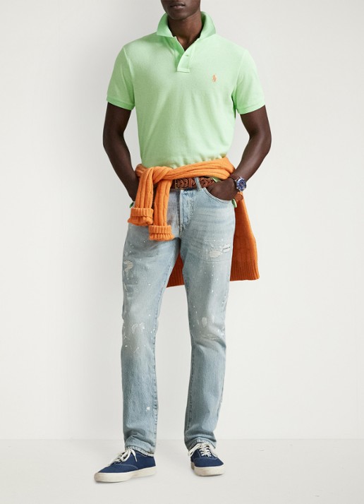 Ralph Lauren Slim fit polo van piqué katoen - detail cruise lime/c2113-zyva