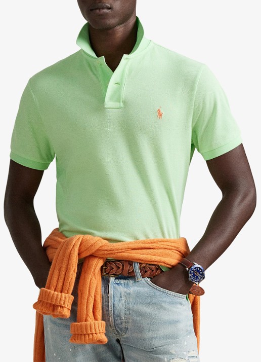 Ralph Lauren Slim fit polo van piqué katoen - voorkant 4 cruise lime/c2113-zyva