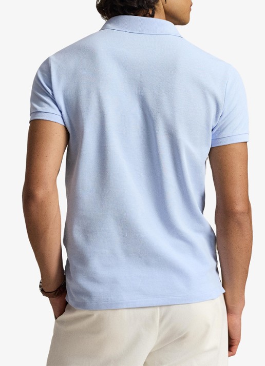 Ralph Lauren Slim fit polo van piqué katoen - achterkant 3 pebble blue/c3115-zy11