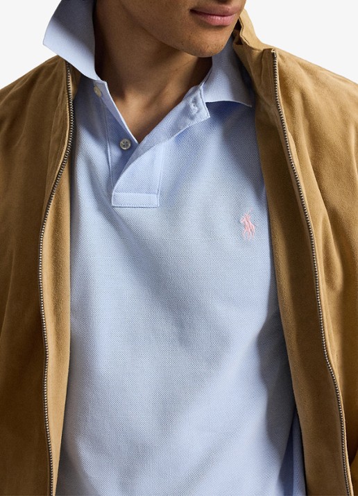 Ralph Lauren Slim fit polo van piqué katoen - detail 5 pebble blue/c3115-zy11