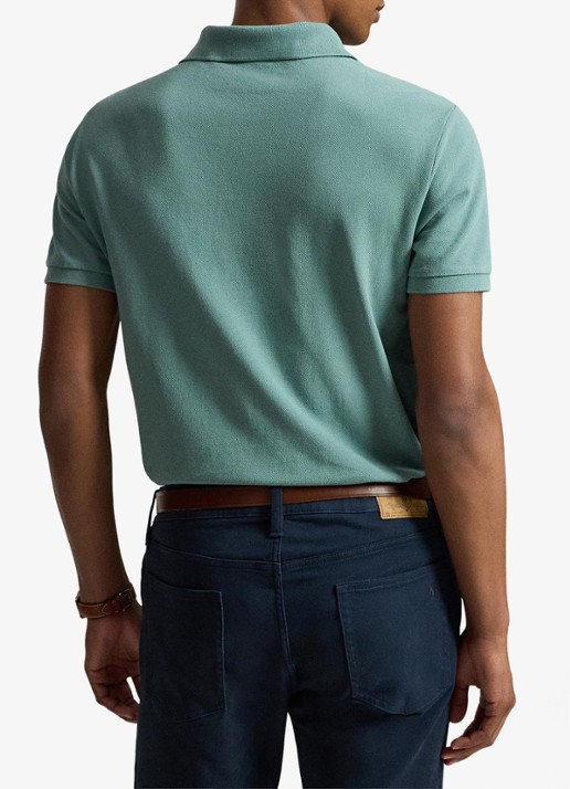 Ralph Lauren Slim fit polo van piqué katoen - achterkant greenscape / groen