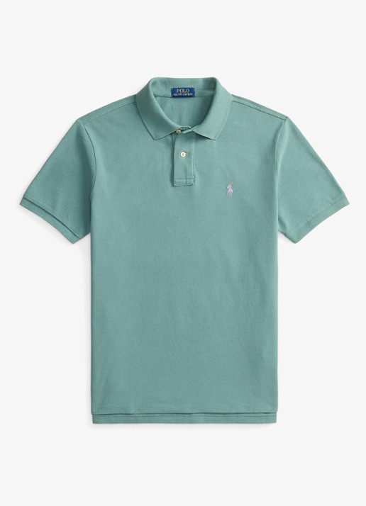 Ralph Lauren Slim fit polo van piqué katoen - voorkant 4 greenscape / groen