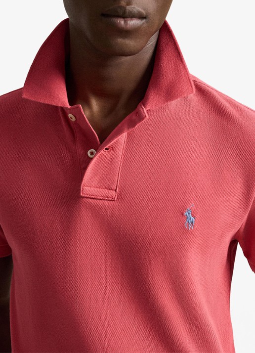 Ralph Lauren Slim fit polo van piqué katoen - detail 4 nantucket red / rood