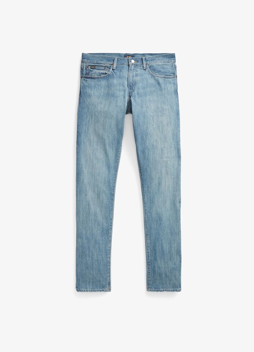 Ralph Lauren Slim leg jeans met lichte wassing - voorkant 2 robinson / lichtblauw