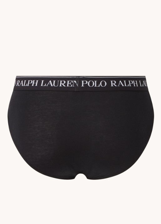 Ralph Lauren Slip van katoen in 3-pack - achterkant zwart