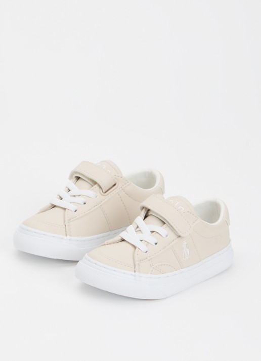 Ralph Lauren Sneaker met logo - voorkant 2 beige
