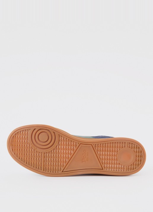 Ralph Lauren Sneaker van suède met logo - detail 5 donkerblauw