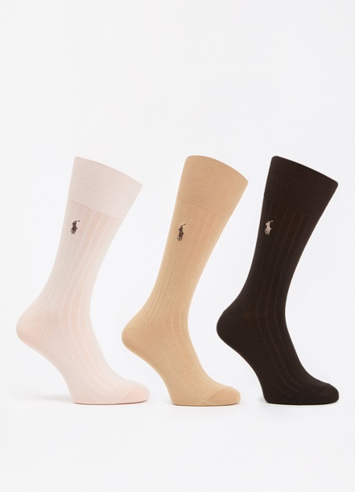 Ralph Lauren Sokken 3-pack - voorkant 2 bruin