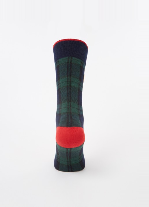 Ralph Lauren Sokken in katoenblend met print in 3-pack giftbox - voorkant 2 donkerblauw